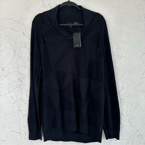 ARMANI EXCHANGE Sweater Mens‎ XXL Pullover Shawl Neck Long Sleeve Cotton Blend